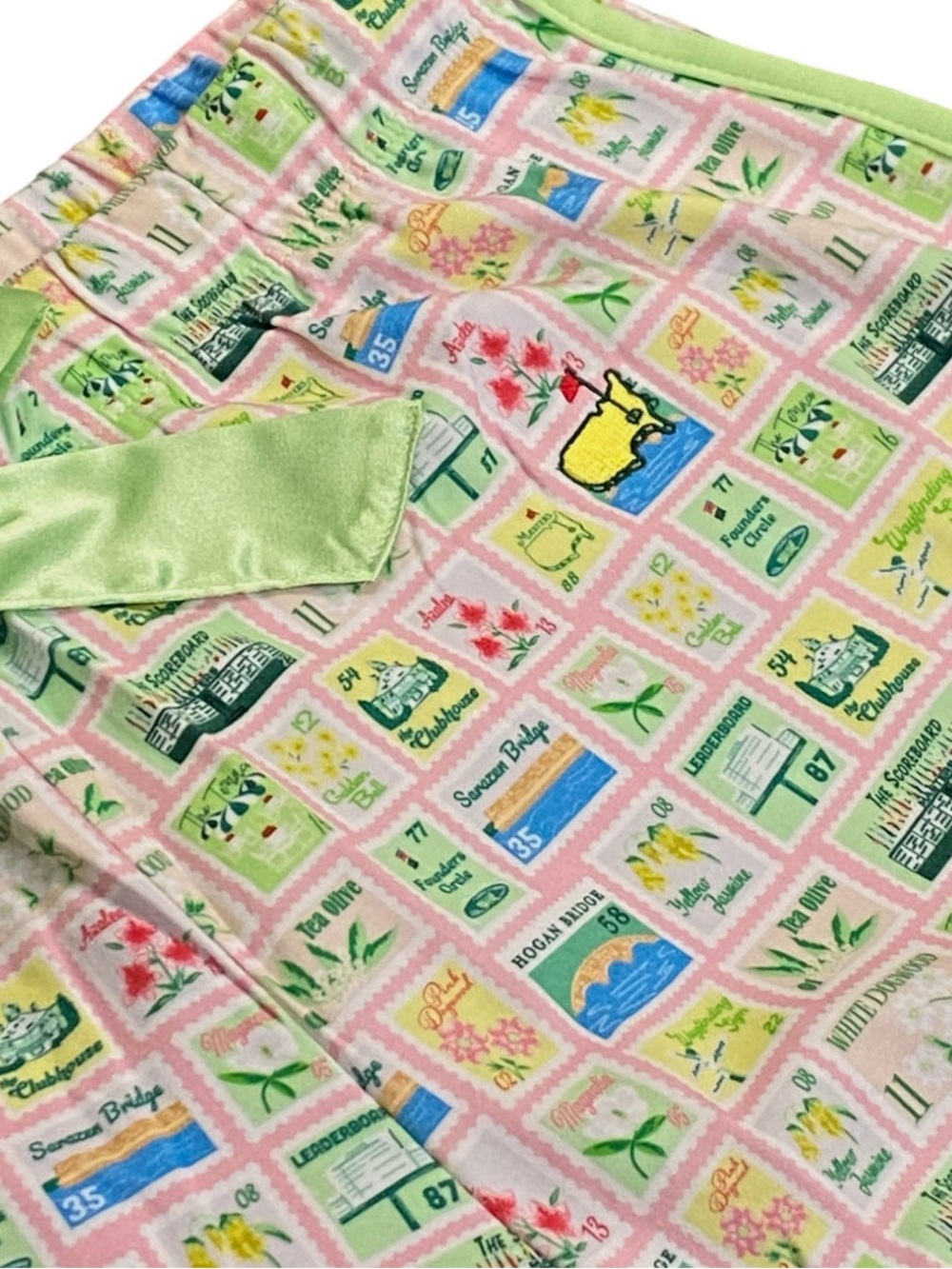 Masters Ladies Magnolia Lane Postage Stamps Pajama Lounge Pants Medium